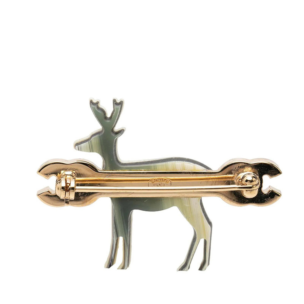 CHANEL Pink Logo Brooch - Picture 2 of 3